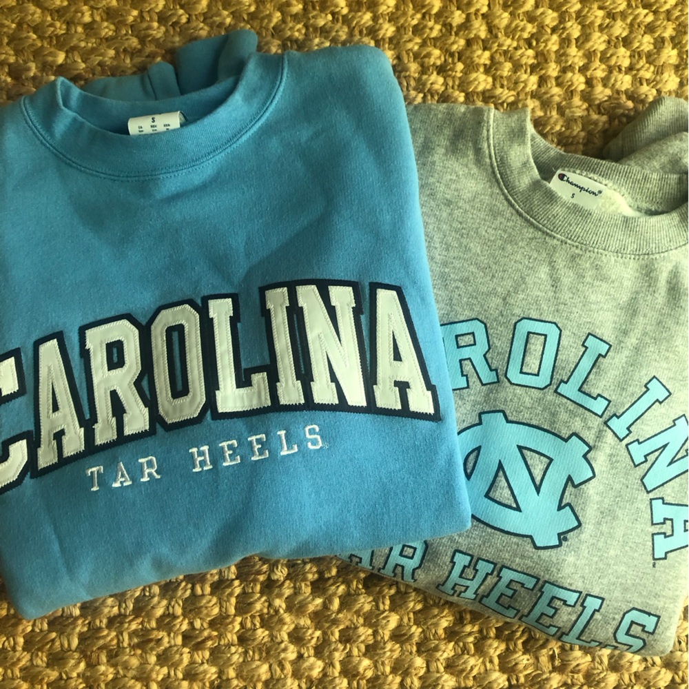 New: Set of Two Champion UNC Chapel Hill Tar Heel Sweatshirts. Size Small